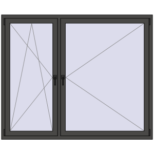 Buy Tilt-and-Turn 1810x1490 mm REHAU ENERGY-SAVING SYNEGO MD BASALT_GREY two-sided