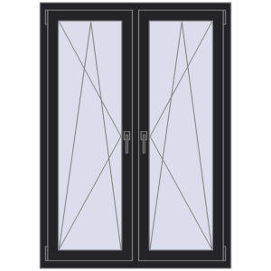 Zamów teraz Okna skrzydłowe 1050x1460 mm REHAU ENERGY-SAVING SYNEGO MD BLACK_ULTI-MATT dwustronny