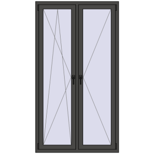 Buy Tilt-and-Turn 1100x2000 mm REHAU ENERGY-SAVING SYNEGO MD BASALT_GREY two-sided