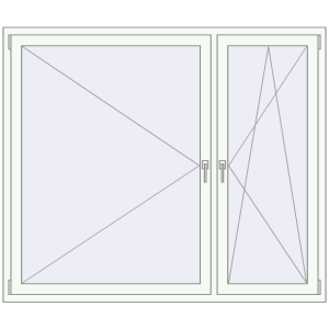 Okno plastikowe 1760x1500 mm Dwuskrzydłowe. Widok od środka Zamów teraz Okna skrzydłowe 1760x1500 mm REHAU BRILLANT DESIGN RAL 9016 Traffic white dwustronny