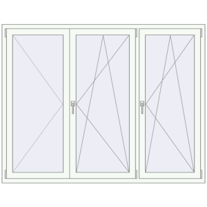 Buy Tilt-and-Turn 1920x1500 mm REHAU OPTIMUM EURO-DESIGN 70 RAL 9016 Traffic white two-sided