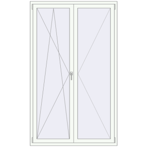 Buy Tilt-and-Turn 1300x2150 mm REHAU OPTIMUM EURO-DESIGN 70 RAL 9016 Traffic white two-sided