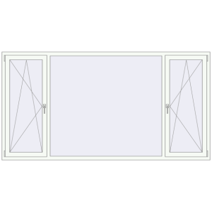 Buy Tilt-and-Turn 2700x1400 mm REHAU OPTIMUM EURO-DESIGN 70 RAL 9016 Traffic white two-sided
