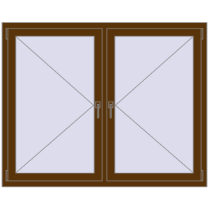 Buy Tilt-and-Turn 1500x1200 mm REHAU OPTIMUM EURO-DESIGN 70 WALNUT two-sided