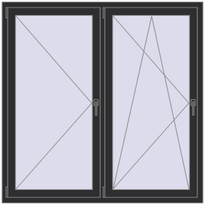 Zamów teraz Okna skrzydłowe 1500x1500 mm REHAU OPTIMUM EURO-DESIGN 70 ANTHRACITE_GREY_GLATT dwustronny