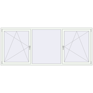 Buy Tilt-and-Turn 2800x1150 mm REHAU ENERGY-SAVING SYNEGO MD RAL 9016 Traffic white two-sided