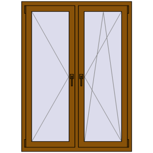Buy Tilt-and-Turn 1100x1500 mm REHAU OPTIMUM EURO-DESIGN 70 GOLDEN OAK two-sided