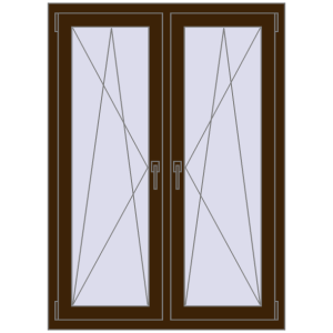 Okno plastikowe 1020x1400 mm Dwuskrzydłowe. Widok od środka Zamów teraz Okna skrzydłowe 1020x1400 mm REHAU ENERGY-SAVING SYNEGO MD DARK_OAK dwustronny