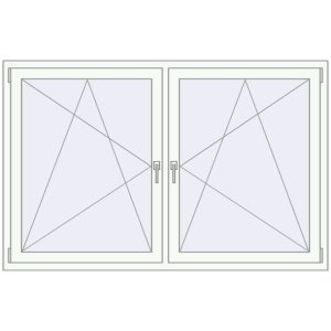 Buy Tilt-and-Turn 1780x1150 mm REHAU ENERGY-SAVING SYNEGO MD RAL 9016 Traffic white two-sided