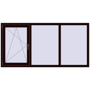Buy Tilt-and-Turn 2000x1000 mm REHAU OPTIMUM EURO-DESIGN 70 CHOCOLATE_BROWN two-sided