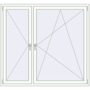 Buy Tilt-and-Turn 1670x1550 mm REHAU ENERGY-SAVING SYNEGO MD GOLDEN OAK external