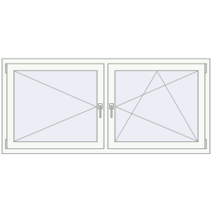 Buy Tilt-and-Turn 1750x800 mm REHAU OPTIMUM EURO-DESIGN 70 RAL 9016 Traffic white two-sided