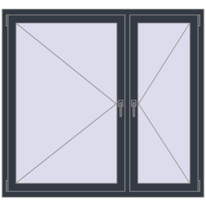 Buy Tilt-and-Turn 1450x1350 mm REHAU OPTIMUM EURO-DESIGN 70 ANTHRACITE_GREY_STRUKTURAL two-sided