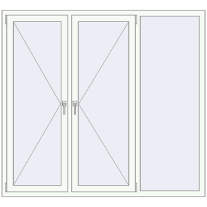 Buy Tilt-and-Turn 1800x1650 mm REHAU OPTIMUM EURO-DESIGN 70 RAL 9016 Traffic white two-sided