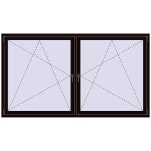 Buy Tilt-and-Turn 2300x1300 mm REHAU OPTIMUM EURO-DESIGN 70 BLACK_BROWN two-sided