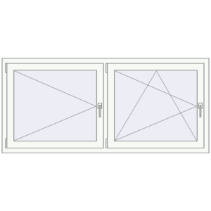 Buy Tilt-and-Turn 1750x800 mm REHAU OPTIMUM EURO-DESIGN 70 RAL 9016 Traffic white two-sided