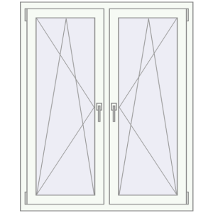 Okno plastikowe 1050x1325 mm Dwuskrzydłowe. Widok od środka Zamów teraz Okna skrzydłowe 1050x1325 mm REHAU ENERGY-SAVING SYNEGO MD BASALT_GREY zewnętrzny