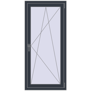 Buy Tilt-and-Turn 700x1500 mm REHAU OPTIMUM EURO-DESIGN 70 ANTHRACITE_GREY_STRUKTURAL two-sided