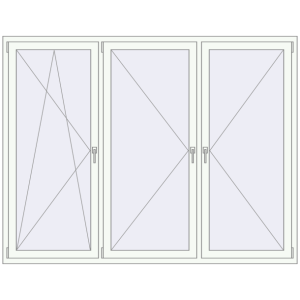 Buy Tilt-and-Turn 2200x1700 mm REHAU OPTIMUM EURO-DESIGN 70 RAL 9016 Traffic white two-sided