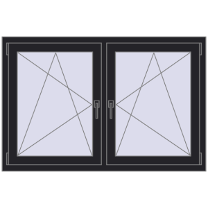 Zamów teraz Okna skrzydłowe 1380x890 mm REHAU ENERGY-SAVING SYNEGO MD BLACK_ULTI-MATT dwustronny