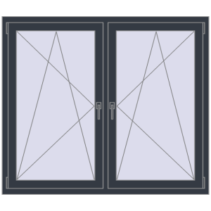 Zamów teraz Okna skrzydłowe 1530x1250 mm REHAU ENERGY-SAVING SYNEGO MD ANTHRACITE_GREY_STRUKTURAL dwustronny