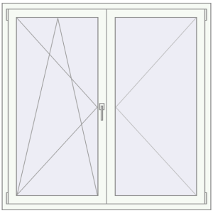 Buy Tilt-and-Turn 1460x1450 mm REHAU OPTIMUM EURO-DESIGN 70 RAL 9016 Traffic white two-sided