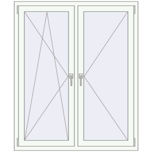 Buy Tilt-and-Turn 1230x1480 mm REHAU OPTIMUM EURO-DESIGN 70 RAL 9016 Traffic white two-sided