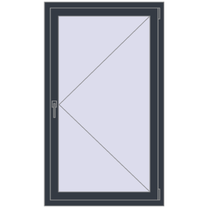 Okno plastikowe 850x1450 mm Jednoskrzydłowe. Widok od środka Zamów teraz Okna skrzydłowe 850x1450 mm REHAU BRILLANT DESIGN ANTHRACITE_GREY_STRUKTURAL dwustronny