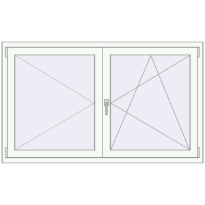 Buy Tilt-and-Turn 1560x940 mm REHAU OPTIMUM EURO-DESIGN 70 RAL 9016 Traffic white two-sided