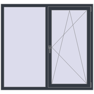 Zamów teraz Okna skrzydłowe 1450x1400 mm EPSILON OPTIMA ANTHRACITE_GREY_STRUKTURAL dwustronny
