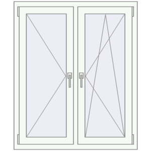 Buy Tilt-and-Turn 1000x1200 mm REHAU OPTIMUM EURO-DESIGN 70 RAL 9016 Traffic white two-sided