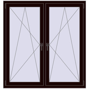 Zamów teraz Okna skrzydłowe 1410x1445 mm REHAU ENERGY-SAVING SYNEGO MD CHOCOLATE_BROWN dwustronny