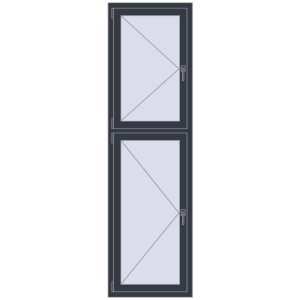 Buy Tilt-and-Turn 660x2300 mm REHAU OPTIMUM EURO-DESIGN 70 ANTHRACITE_GREY_STRUKTURAL two-sided