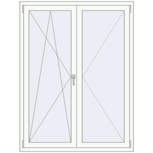 Buy Tilt-and-Turn 1250x1650 mm REHAU OPTIMUM EURO-DESIGN 70 RAL 9016 Traffic white two-sided