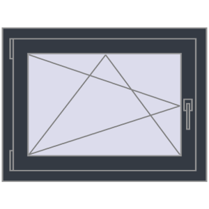Plastic window 800x600 mm Single-leaf. View from inside Buy Tilt-and-Turn 800x600 mm CLASICTHERM 70 ANTHRACITE_GREY_STRUKTURAL two-sided