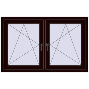 Zamów teraz Okna skrzydłowe 1275x785 mm REHAU ENERGY-SAVING SYNEGO MD CHOCOLATE_BROWN dwustronny