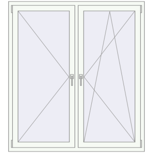 Buy Tilt-and-Turn 1400x1600 mm REHAU ENERGY-SAVING SYNEGO MD RAL 9016 Traffic white two-sided