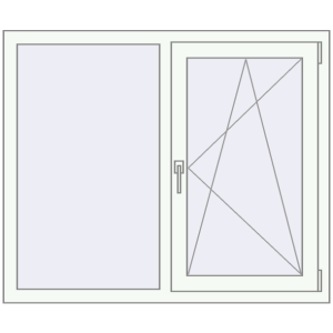Okno plastikowe 1200x1000 mm Dwuskrzydłowe. Widok od środka Zamów teraz Okna skrzydłowe 1200x1000 mm EPSILON OPTIMA RAL 9016 Traffic white dwustronny