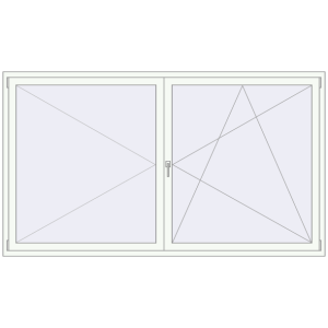Buy Tilt-and-Turn 2450x1400 mm REHAU ENERGY-SAVING SYNEGO MD RAL 9016 Traffic white two-sided