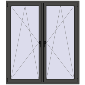 Zamów teraz Okna skrzydłowe 1500x1700 mm REHAU ENERGY-SAVING SYNEGO MD BASALT_GREY dwustronny