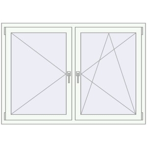 Buy Tilt-and-Turn 1450x1050 mm REHAU ENERGY-SAVING SYNEGO MD RAL 9016 Traffic white two-sided