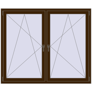 Zamów teraz Okna skrzydłowe 1665x1355 mm REHAU ENERGY-SAVING SYNEGO MD DARK_OAK dwustronny