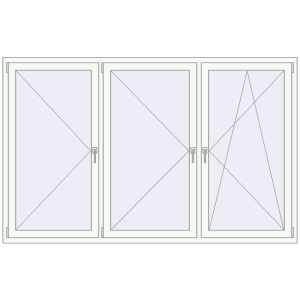 Zamów teraz Okna skrzydłowe 2300x1450 mm REHAU ARTEVO RAL 9016 Traffic white dwustronny