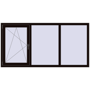 Buy Tilt-and-Turn 2000x1000 mm REHAU OPTIMUM EURO-DESIGN 70 BLACK_BROWN two-sided