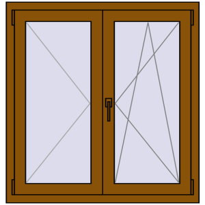 Buy Tilt-and-Turn 1000x1040 mm REHAU OPTIMUM EURO-DESIGN 70 GOLDEN OAK two-sided