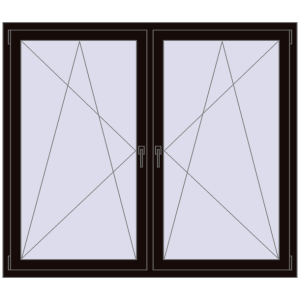 Zamów teraz Okna skrzydłowe 1740x1430 mm REHAU ENERGY-SAVING SYNEGO MD BLACK_BROWN dwustronny