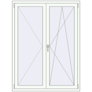 Buy Tilt-and-Turn 1200x1600 mm REHAU OPTIMUM EURO-DESIGN 70 RAL 9016 Traffic white two-sided