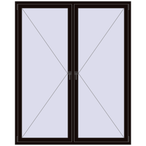 Buy Tilt-and-Turn 1700x2100 mm REHAU OPTIMUM EURO-DESIGN 70 BLACK_BROWN two-sided