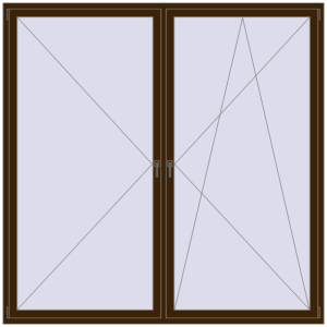 Buy Tilt-and-Turn 2300x2300 mm REHAU ENERGY-SAVING SYNEGO MD DARK_OAK two-sided