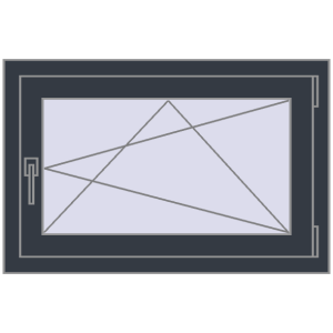 Buy Tilt-and-Turn 750x550 mm REHAU OPTIMUM EURO-DESIGN 70 ANTHRACITE_GREY_STRUKTURAL two-sided